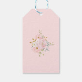 Romantische Bloom Zachte Pastel Roze Waterverf Blo Cadeaulabel (Achterkant)