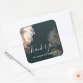 Romantische Blooms Elegante bruiloft Dank u Vierkante Sticker (Envelop)