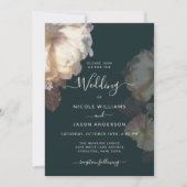 Romantische Blooms Floral Elegant Bruiloft Kaart (Voorkant)