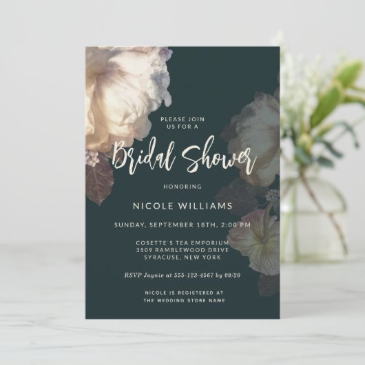 Romantische Blooms Floral Elegant Vrijgezellenfees Kaart (Staand voorkant)