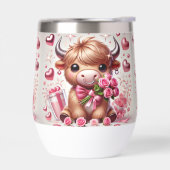 Romantische Blooms Highland Koe Stemless Wine Tumb (Links)