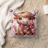 Romantische Blooms Highland Koe Valentijns Kussen (Deken)