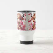 Romantische Blooms Highland Koe Valentijnse Reisbeker (Center)