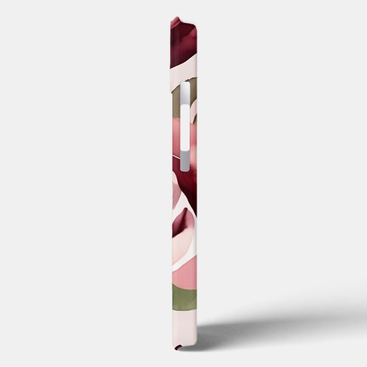 Romantische Blooms Waterverf Rozen Bourgogne Case-Mate iPhone Case (Achterkant / Links)