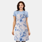 Romantische blos blauw bloemend bruiloftsborrel schort (Gedragen)