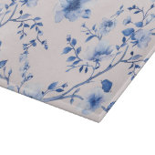 Romantische blos blauw bloemend bruiloftsdouche snijplank (Hoek)
