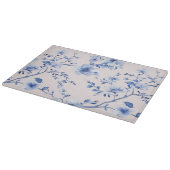 Romantische blos blauw bloemend bruiloftsdouche snijplank (Hoek)