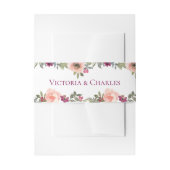 Romantische blos bloemenbruiloft uitnodigingen wikkel (Voorkant Voorbeeld)