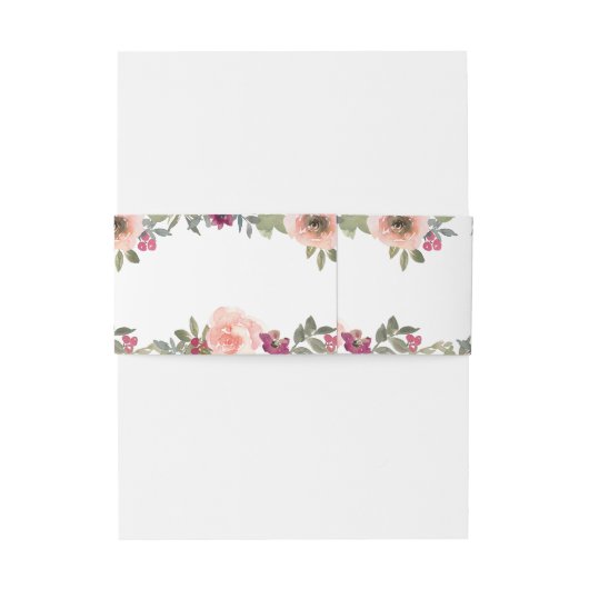 Romantische blos bloemenbruiloft uitnodigingen wikkel (Achterkant Voorbeeld)