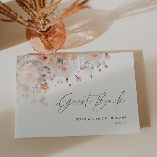 Romantische Blos Roze Bloemige Bruidsmeisjes Bruil Gastenboek