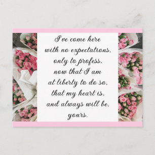 Romantische Blos Roze Bloemige Jane Austen Liefdes Briefkaart