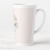 Romantische Blos Rozen Veren Hart Liefde Latte Mok (Rechts)