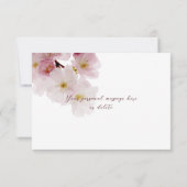 Romantische blozende roze kersenbloesems bedankkaart (Achterkant)