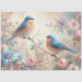 Romantische  Bluebirds en Blossoms Decoupage Tissuepapier (Voorkant)