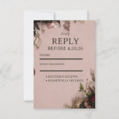 Romantische Blush Bloem RSVP Kaartje (Voorkant)