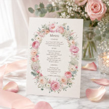 Romantische Blush Bloemachtige Trouw Menu Suite 
