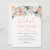 Romantische Blush Bloemen Bruids Douche Uitnodigin Kaart (Voorkant)