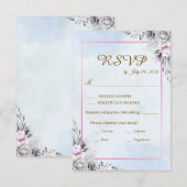 Romantische Blush Bloemen Bruiloft RSVP Kaart (Voorkant / Achterkant)