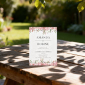 Romantische Blush Bloemen Bruiloftsinvatie Kaart