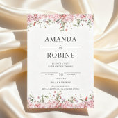 Romantische Blush Bloemen Bruiloftsinvatie Kaart