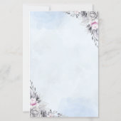 Romantische Blush Bloemen Bruiloftsmenu Kaart (Achterkant)