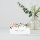 Romantische Blush Bloemen Haar Make-up Visitekaart Afsprakenkaartje (Staand voorkant)