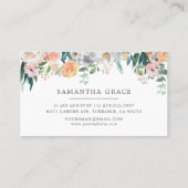 Romantische Blush Bloemen Haar Make-up Visitekaart Afsprakenkaartje (Achterkant)