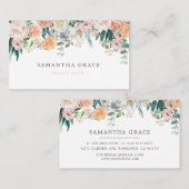 Romantische Blush Bloemen Haar Make-up Visitekaart Afsprakenkaartje (Voorkant / Achterkant)