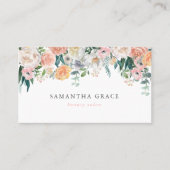 Romantische Blush Bloemen Haar Make-up Visitekaart Afsprakenkaartje (Voorkant)