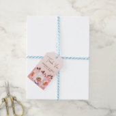 Romantische Blush Bloemen Huwelijk Dank u Gift Lab Cadeaulabel (Met Touw)