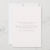 Romantische Blush Bloemen Krans Foto Huwelijk Bedankkaart (Achterkant)