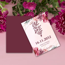 Romantische Blush Bloemen Lijst Trouwen Save the D Save The Date