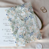 Romantische Blush bloemen pauw groen mooi Vellum Uitnodigingen