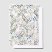 Romantische Blush bloemen pauw groen mooi Vellum Uitnodigingen (Offset)