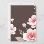 Romantische Blush Bloemen Rijk Chocolade Bruin Huw Kaart (Achterkant)