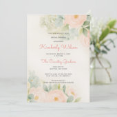  Romantische Blush Bloemen Vrijgezellenfeest Kaart (Staand voorkant)