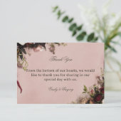 Romantische Blush Bloemstuk Bedankkaart (Staand voorkant)