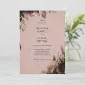 Romantische Blush Bloemstuk Kaart (Staand voorkant)