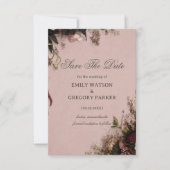 Romantische Blush Bloemstuk Save The Date (Voorkant)