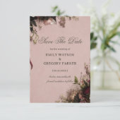 Romantische Blush Bloemstuk Save The Date (Staand voorkant)