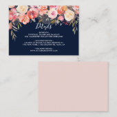 Romantische Blush Bloom Bloemen Huwelijksdetails Informatiekaartje (Voorkant / Achterkant)