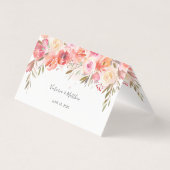 Romantische Blush Bloom Bloemen Trouwtafel Plaats Kaart (Achterkant)