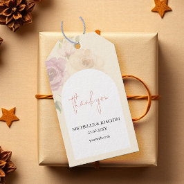 Romantische Blush Boho Bloem Waterverf Cadeaulabel