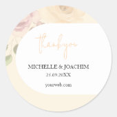 Romantische Blush Boho Bloem Waterverf Ronde Sticker (Voorkant)
