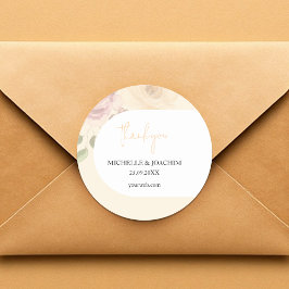 Romantische Blush Boho Floral Waterverf Ronde Sticker