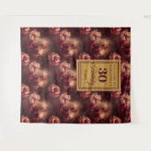 Romantische Blush Bourgondië Goud 30ste Verjaardag Wandkleed (Voorkant (horizontaal))