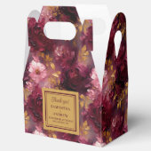 Romantische Blush Bourgondië Gouden Waterverf Huwe Bedankdoosjes (Geopend)