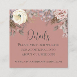 Romantische Blush Bruiloft Detail Behuizing Kaart