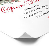 Romantische Blush Burgundy Open Bar Poster (Hoek)