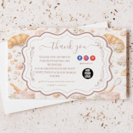 Romantische Blush Croissant Banketbakkerij Bedankkaart